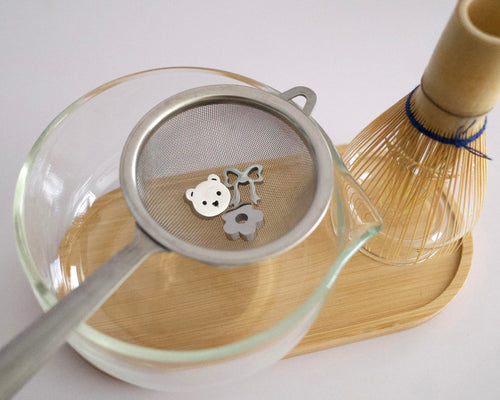 bear, flower, bow matcha sifting beads (mirror finish)