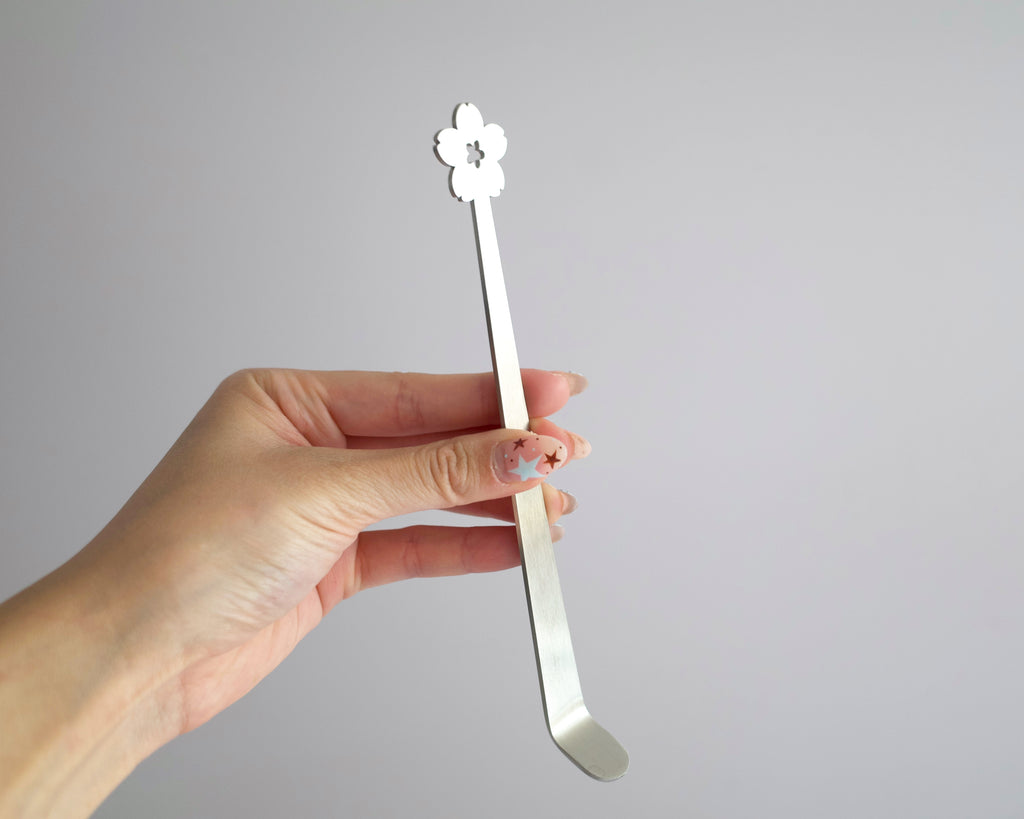 sakura stainless steel chashaku matcha scoop