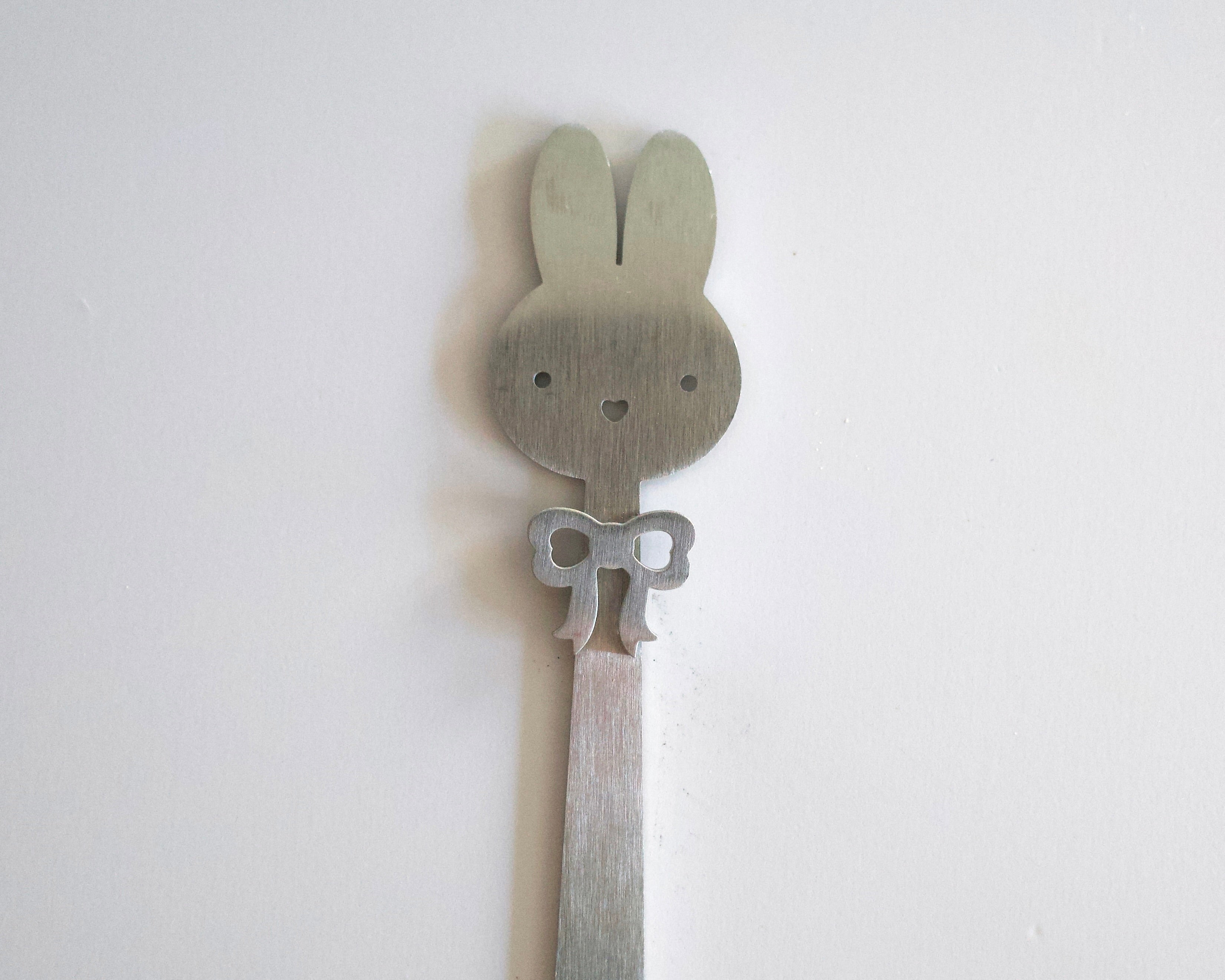 heart bunny stainless steel chashaku matcha scoop
