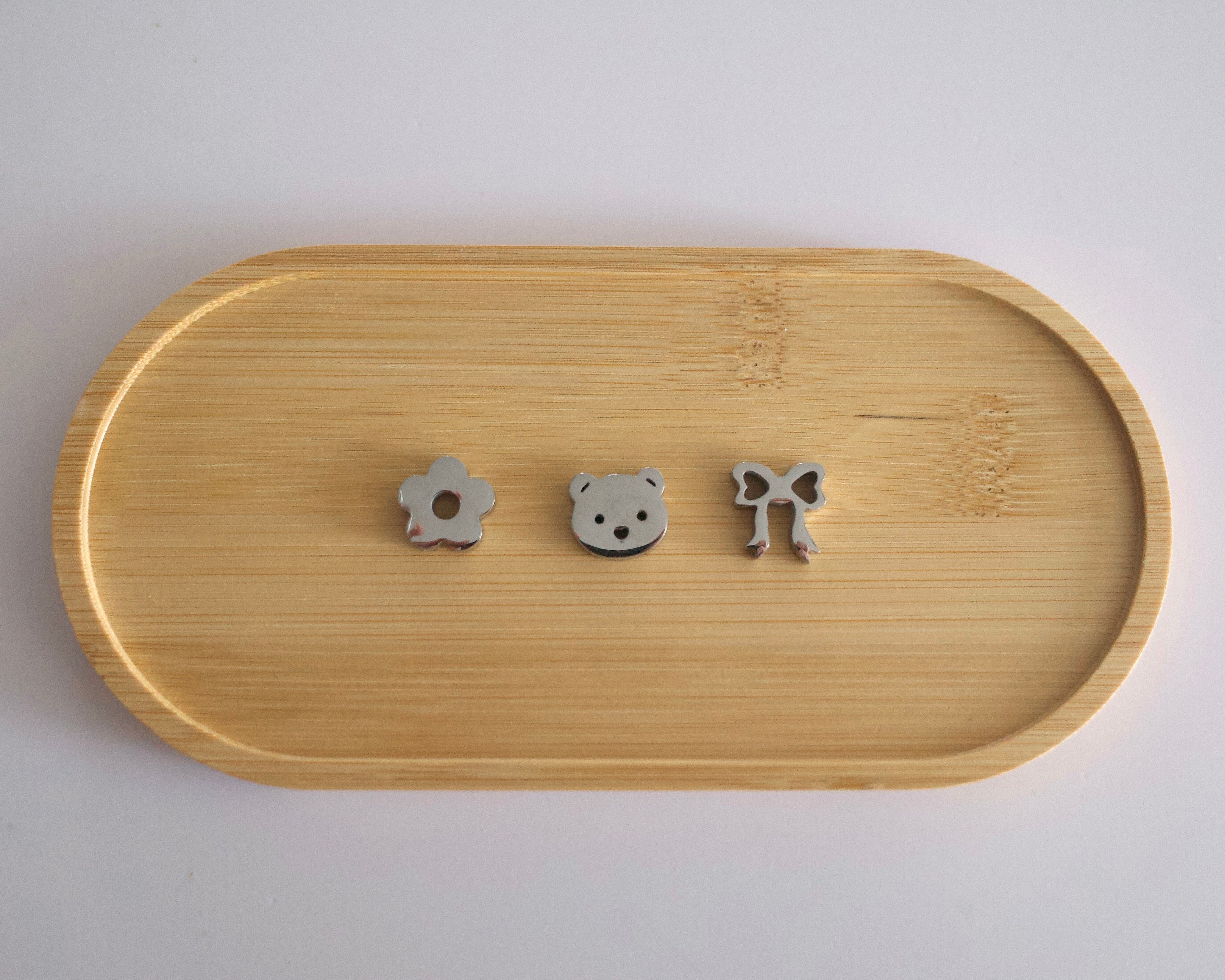 bear, flower, bow matcha sifting beads (mirror finish)