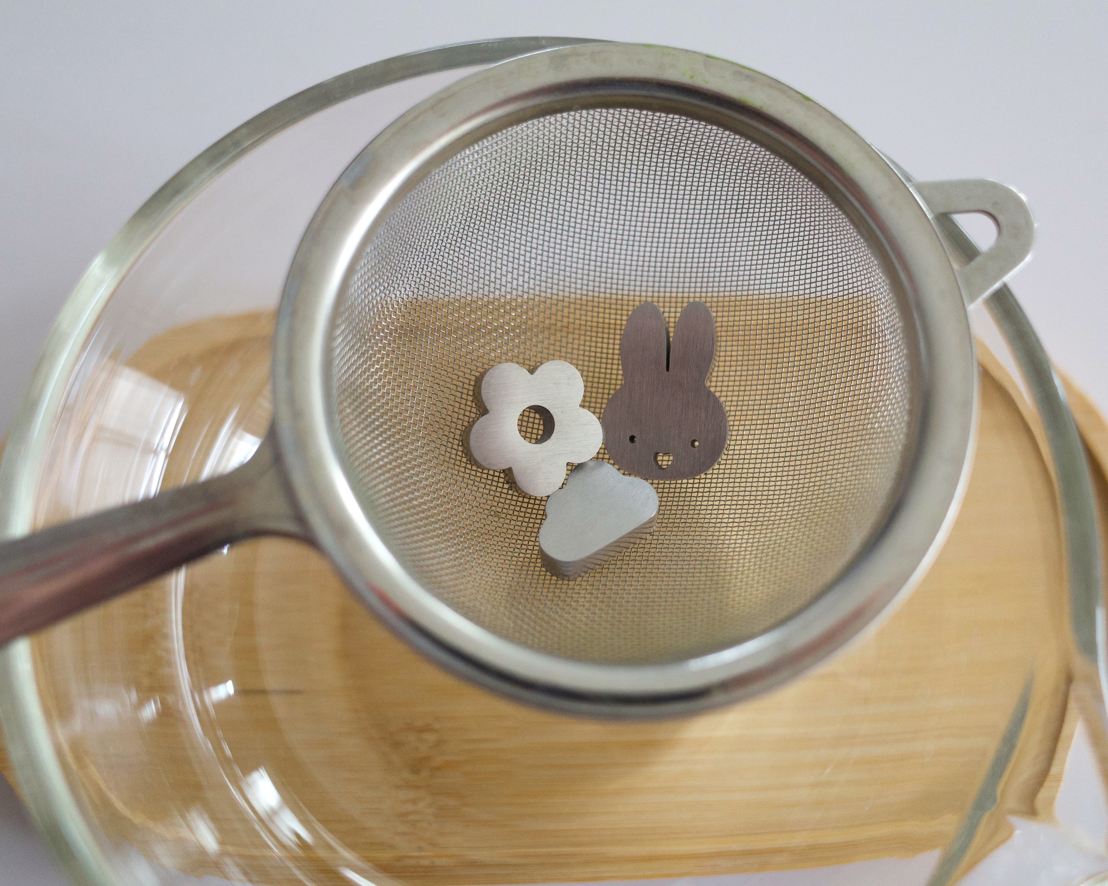 heart bunny, cloud, flower sifter beads (satin finish)