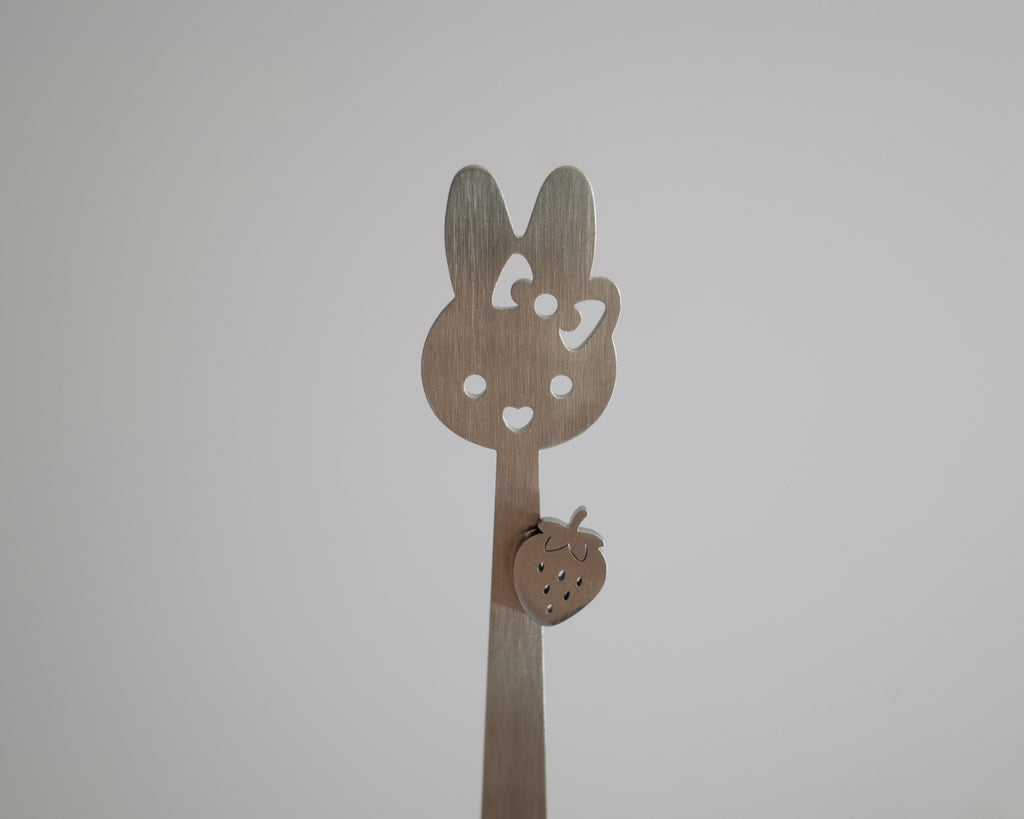 strawberry bunny stainless steel chashaku matcha scoop