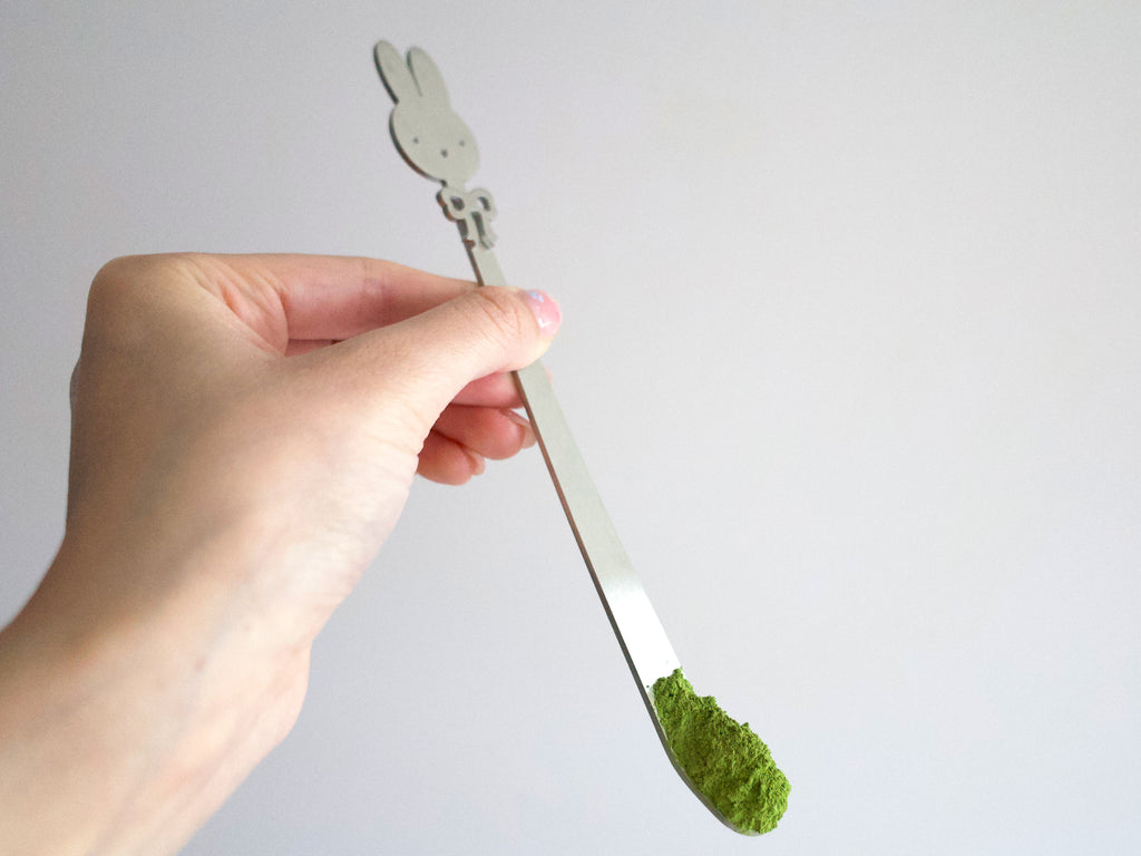 heart bunny stainless steel chashaku matcha scoop