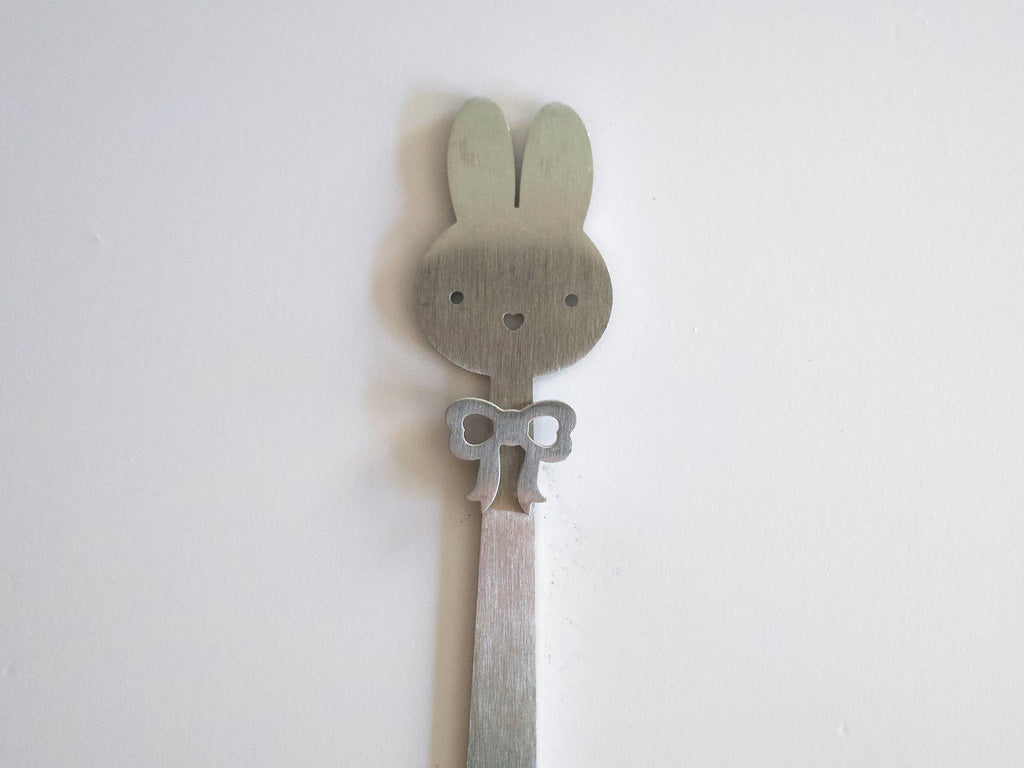 heart bunny stainless steel chashaku matcha scoop