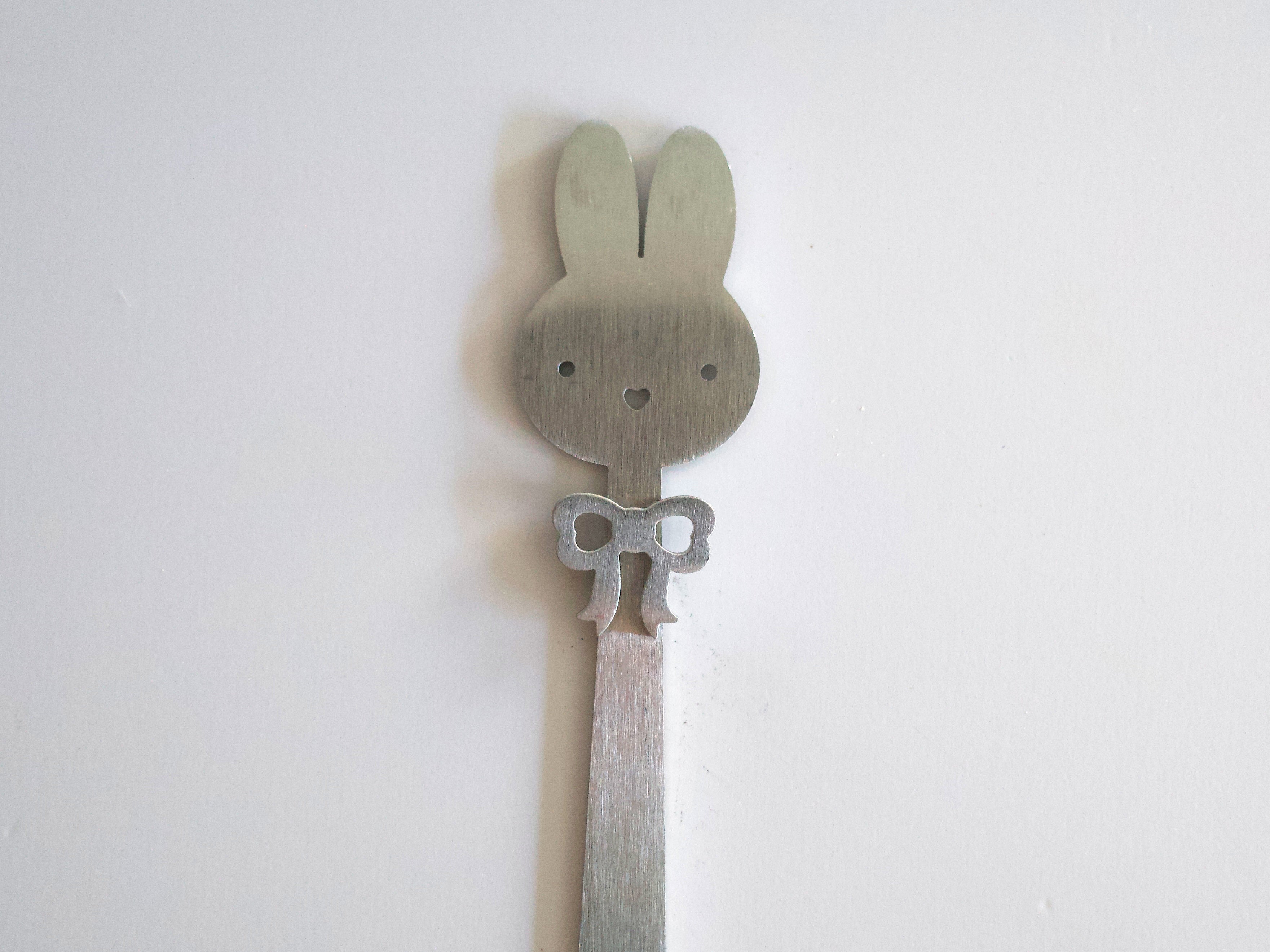 heart bunny stainless steel chashaku matcha scoop