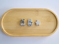 bunny with bow, cherry, star sifter beads (satin finish)