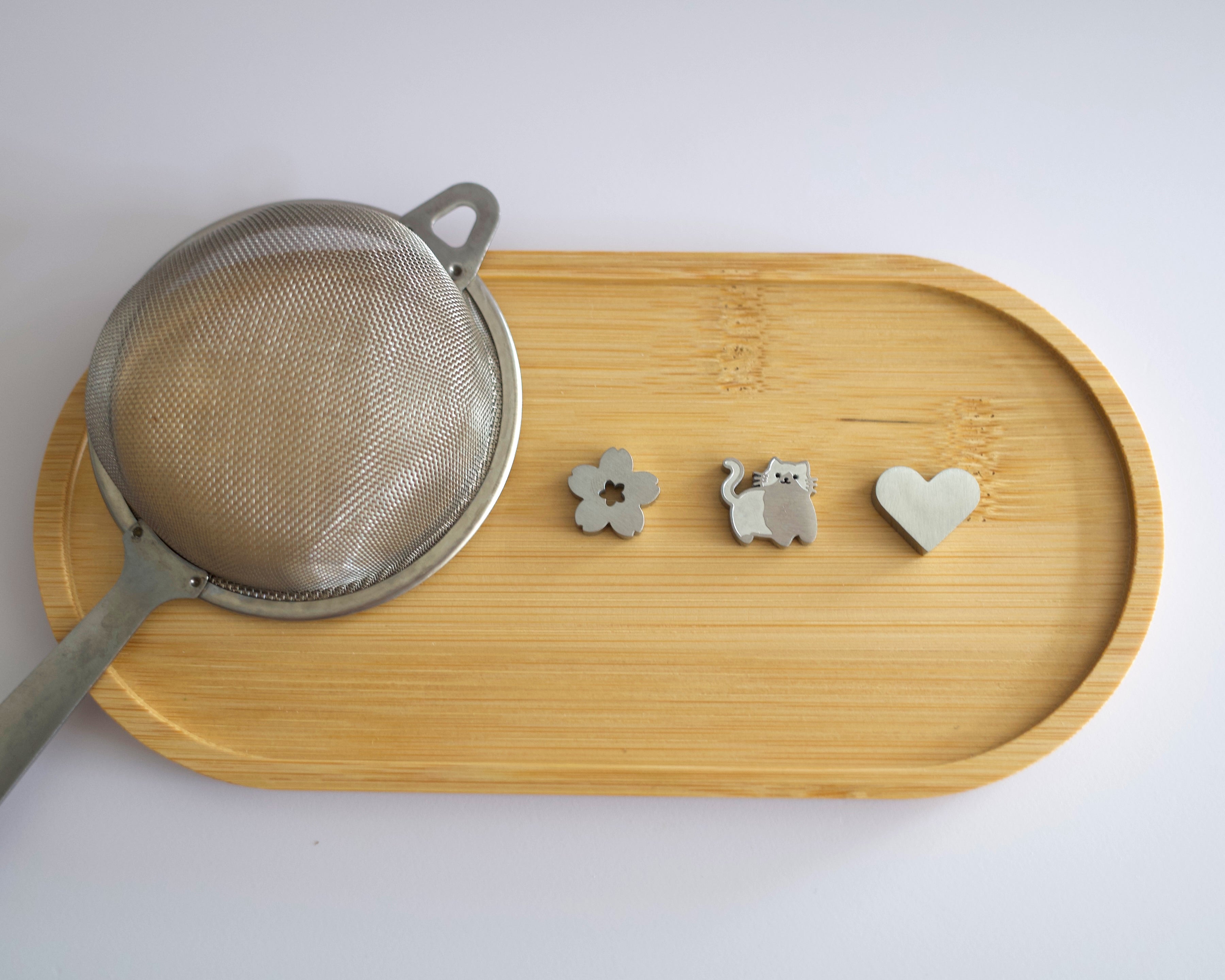 cat, sakura, heart sifter beads (satin finish)